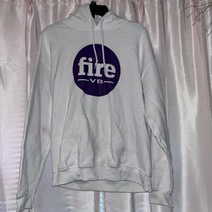 White and purple volleyball hoodie